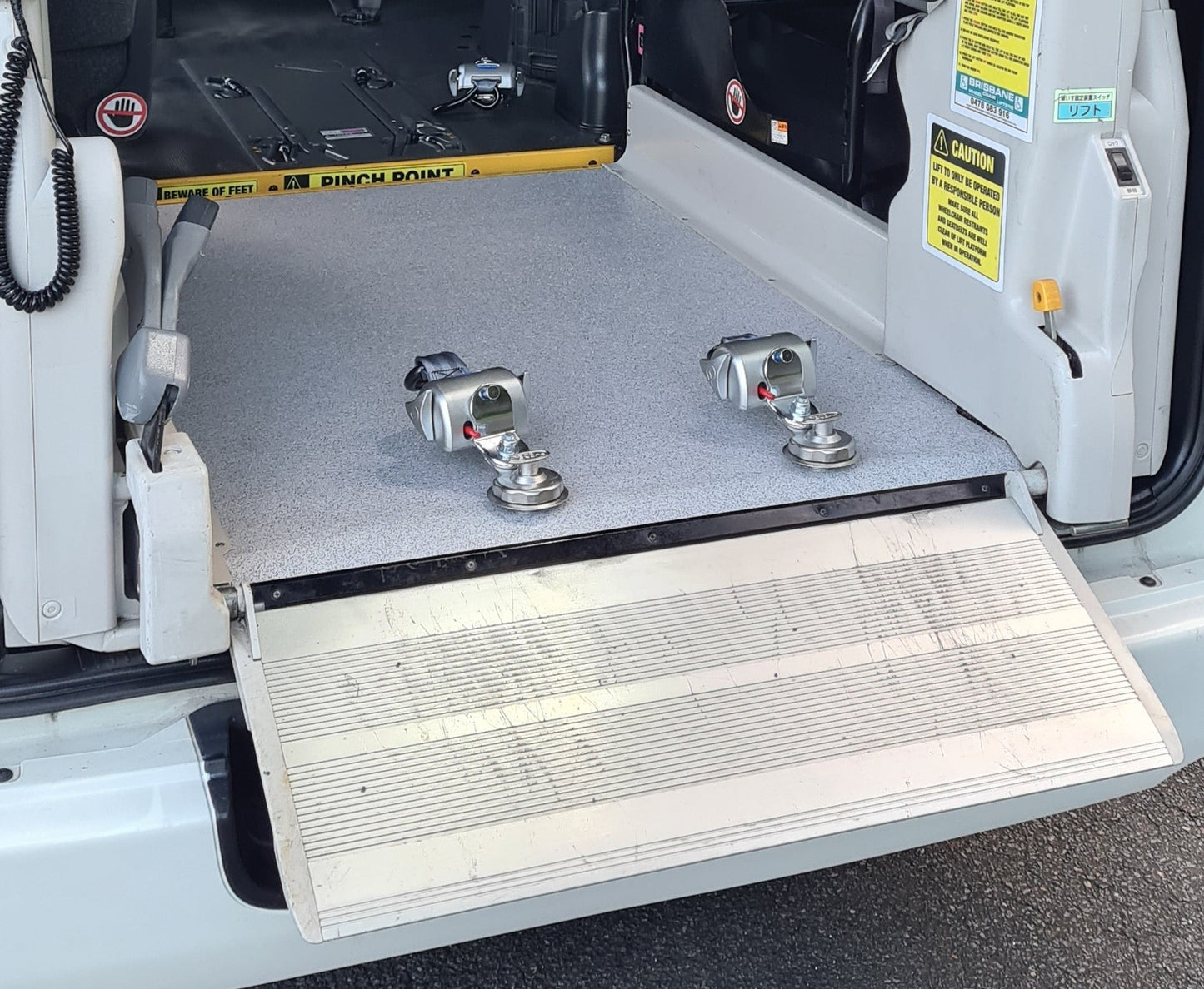 Toyota Hiace  Welcab Roll Stop Mechanism